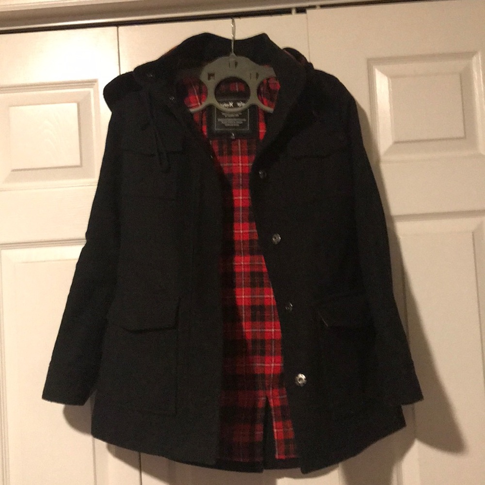 Hurley black wool coat